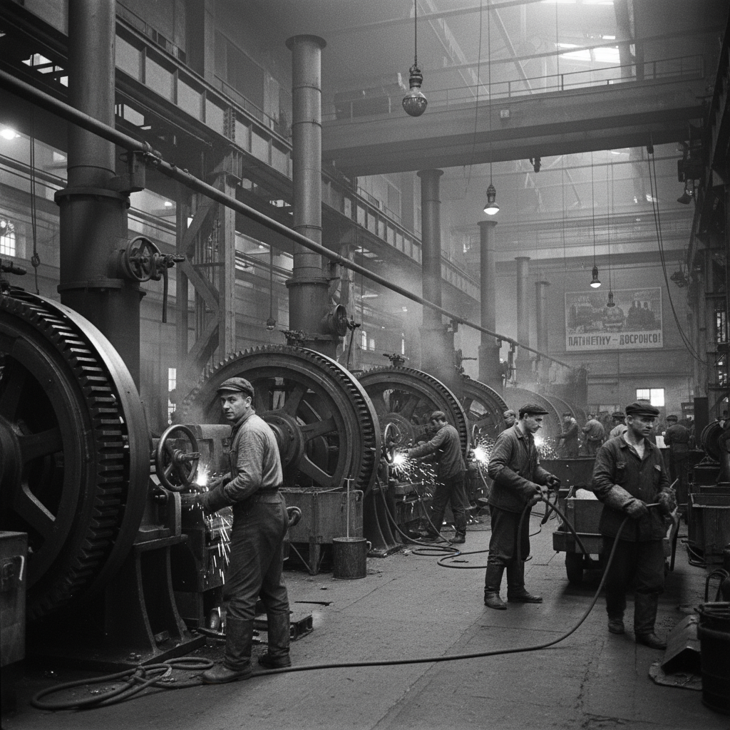 Fábrica industrial soviética